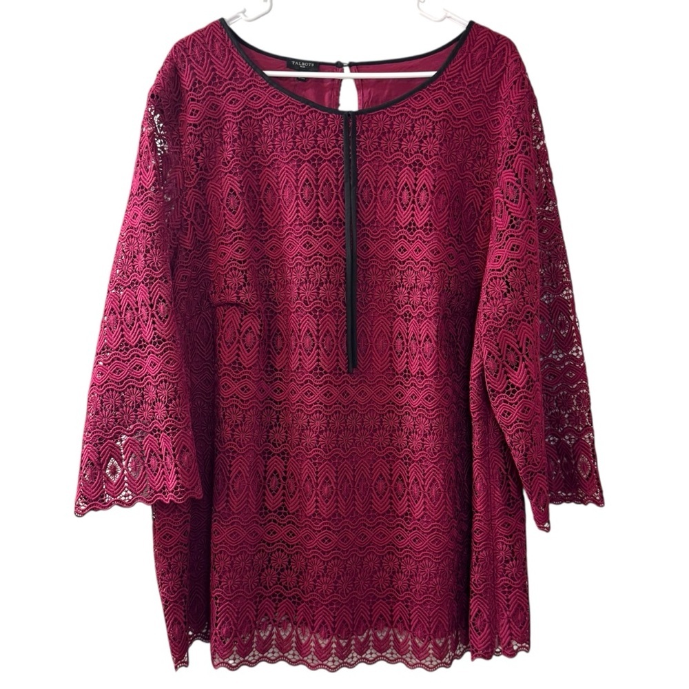 NWT Talbots Detailed Lace Top cutout sleeves bow dressy feminine career office